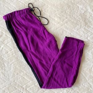 Purple Silk Flowy Pants